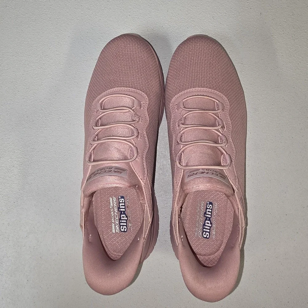 Skechers BOBS Slip-ins Shoes Women 7.5 Pink Memory Foam Walk SN 117500 Comfort